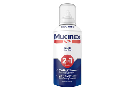 Mucinex® debuts a non-medicated saline nasal spray featuring Power Jet Technology.