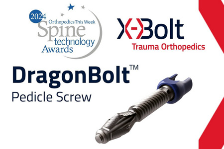 X-Bolt receives the prestigious 'Best Technology in Spine' award from Orthopedics This Week